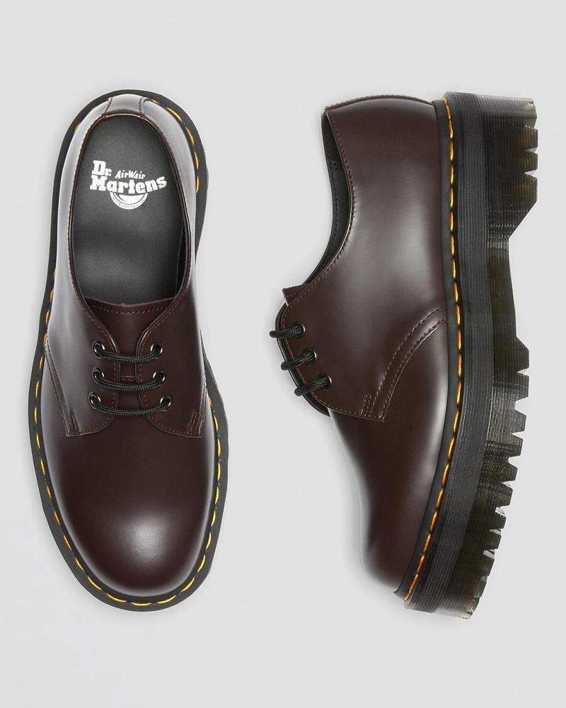 Zapatos Plataforma Dr Martens 1461 Smooth Cuero Mujer Vino | MX 408XYU